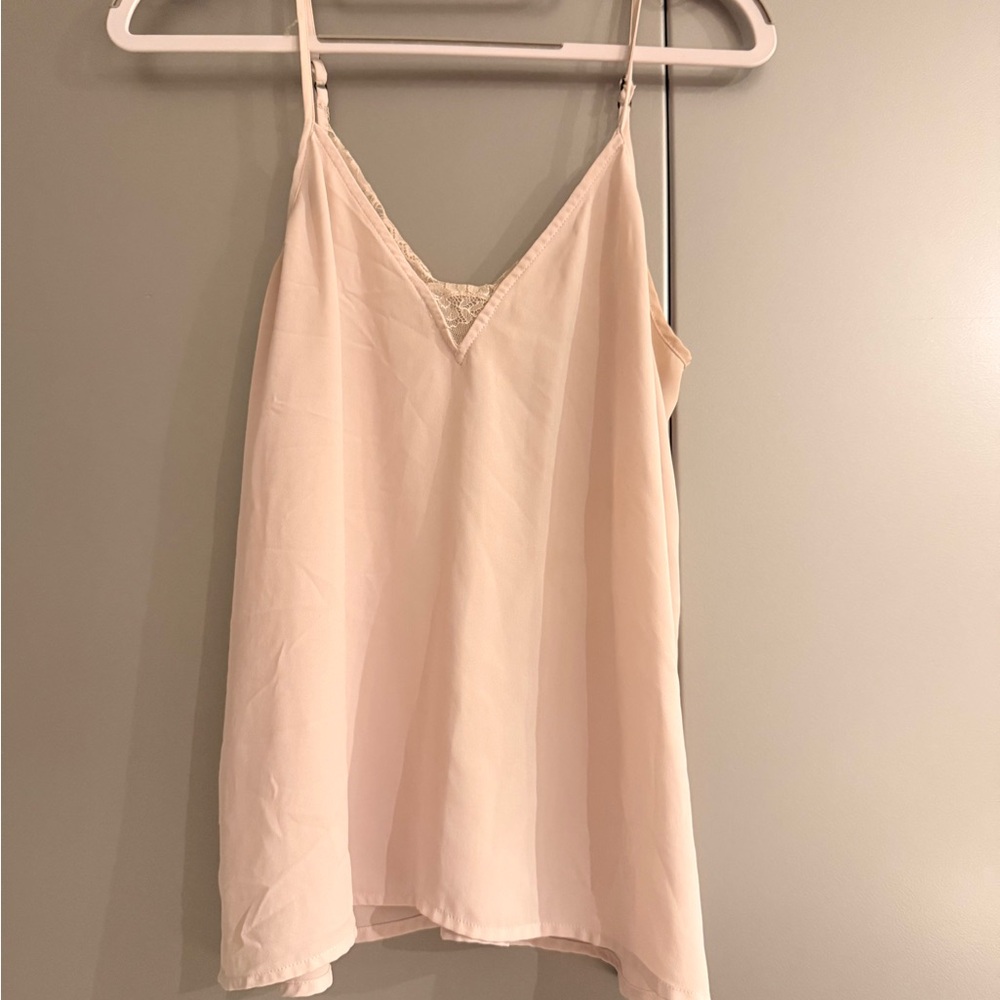 Light pink lace tank top